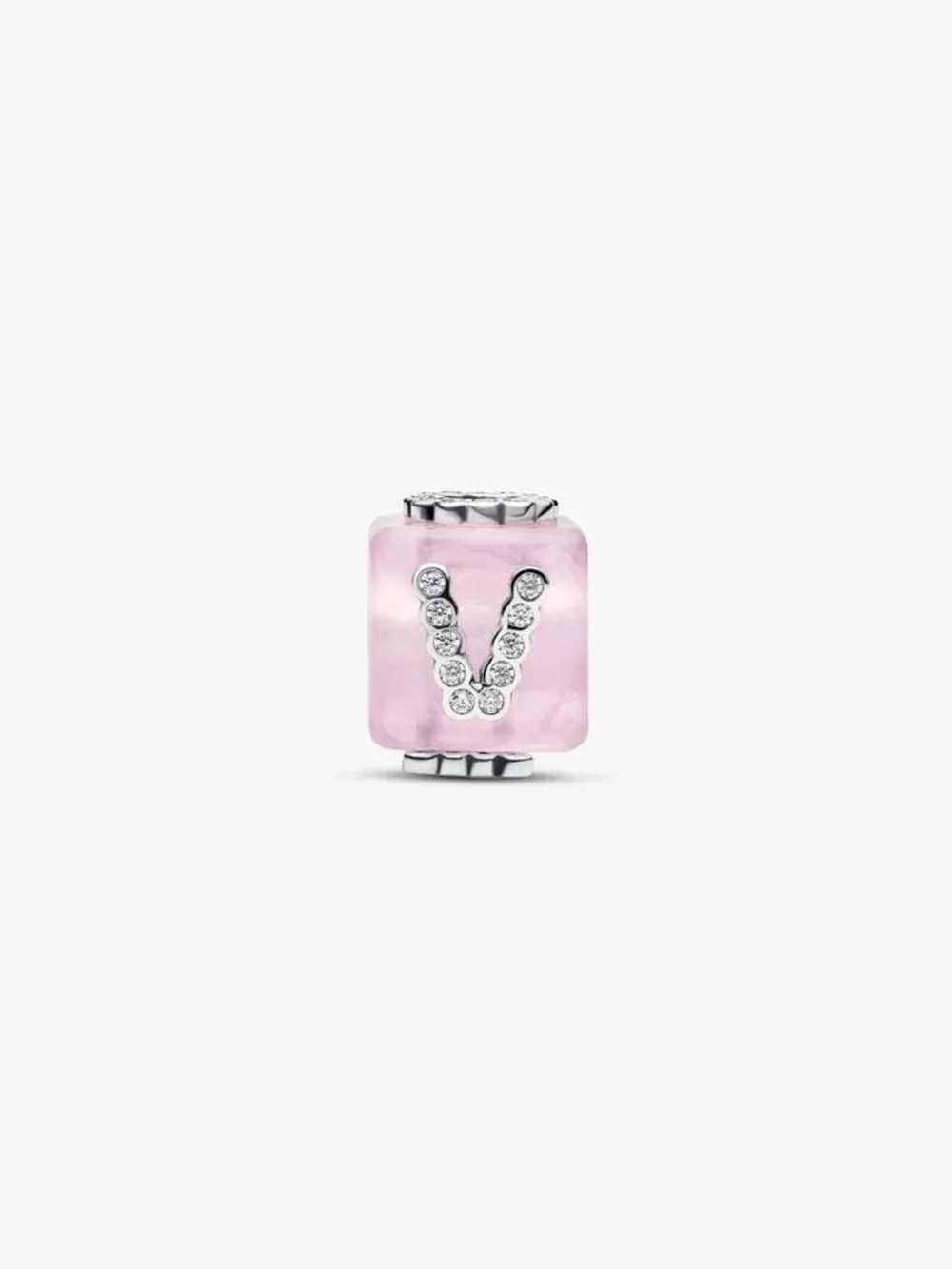Pandora Pink Murano Glass Love Cube Charm